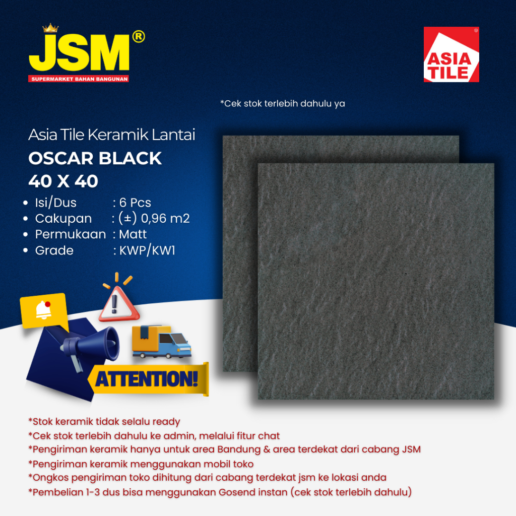 Jual Asia Tile Keramik Lantai Oscar Black Matt X Jsm Supermarket