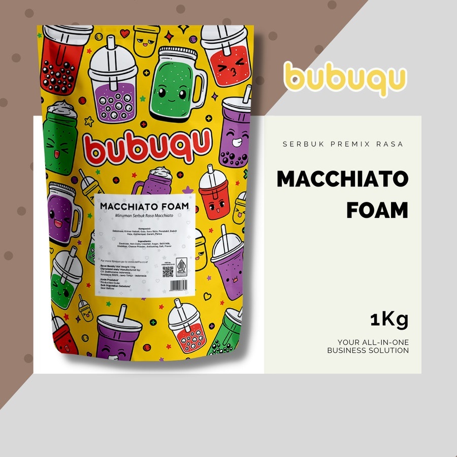 Jual Premix Powder Macchiato Foam Bubuqu 1 Kg Bubuk Premix Foam