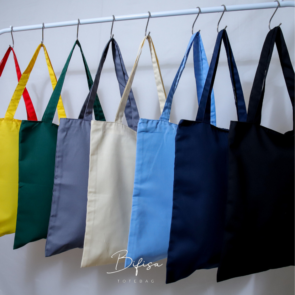 Jual Tas Tote Bag Polos Drill Usa Resleting Tas Selempang Totebag