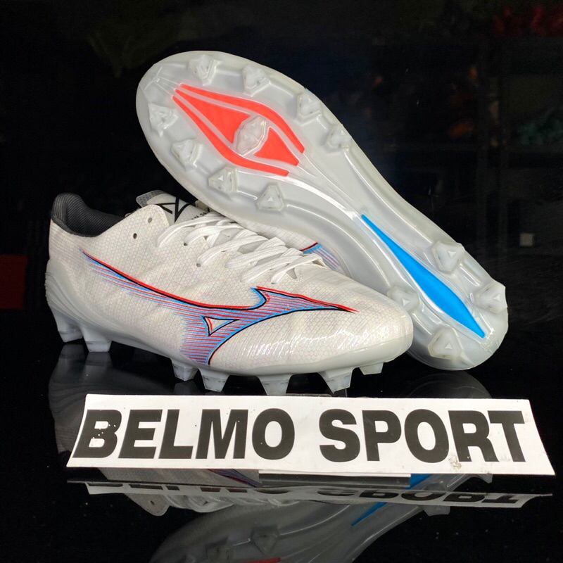 Jual Sepatu Bola Mizuno Alpha Made In Japan White Ignition Red FG