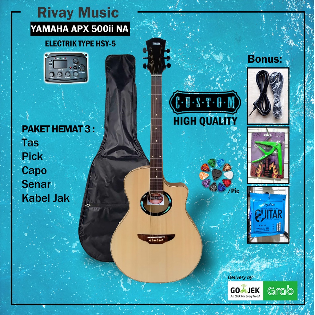 Jual Gitar Akustik Elektrik Yamaha Apx Ii With Tuner Shopee Indonesia