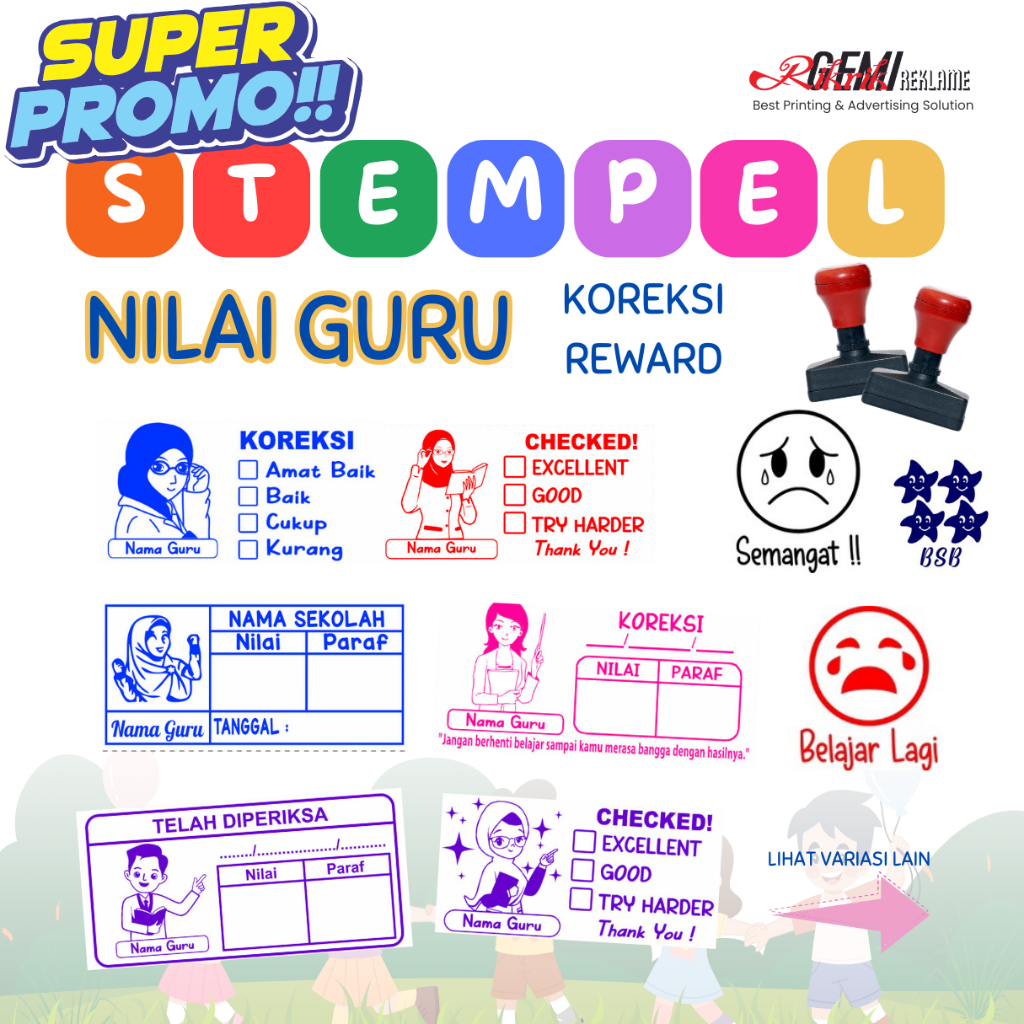 Jual Stempel Nilai Guru Penilaian Koreksi Reward Checked