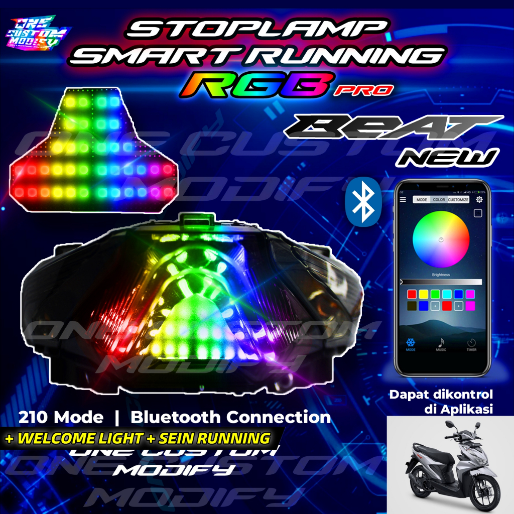 Jual Stoplamp Running RGB Smart Pro Beat New Deluxe Eco Street Lampu