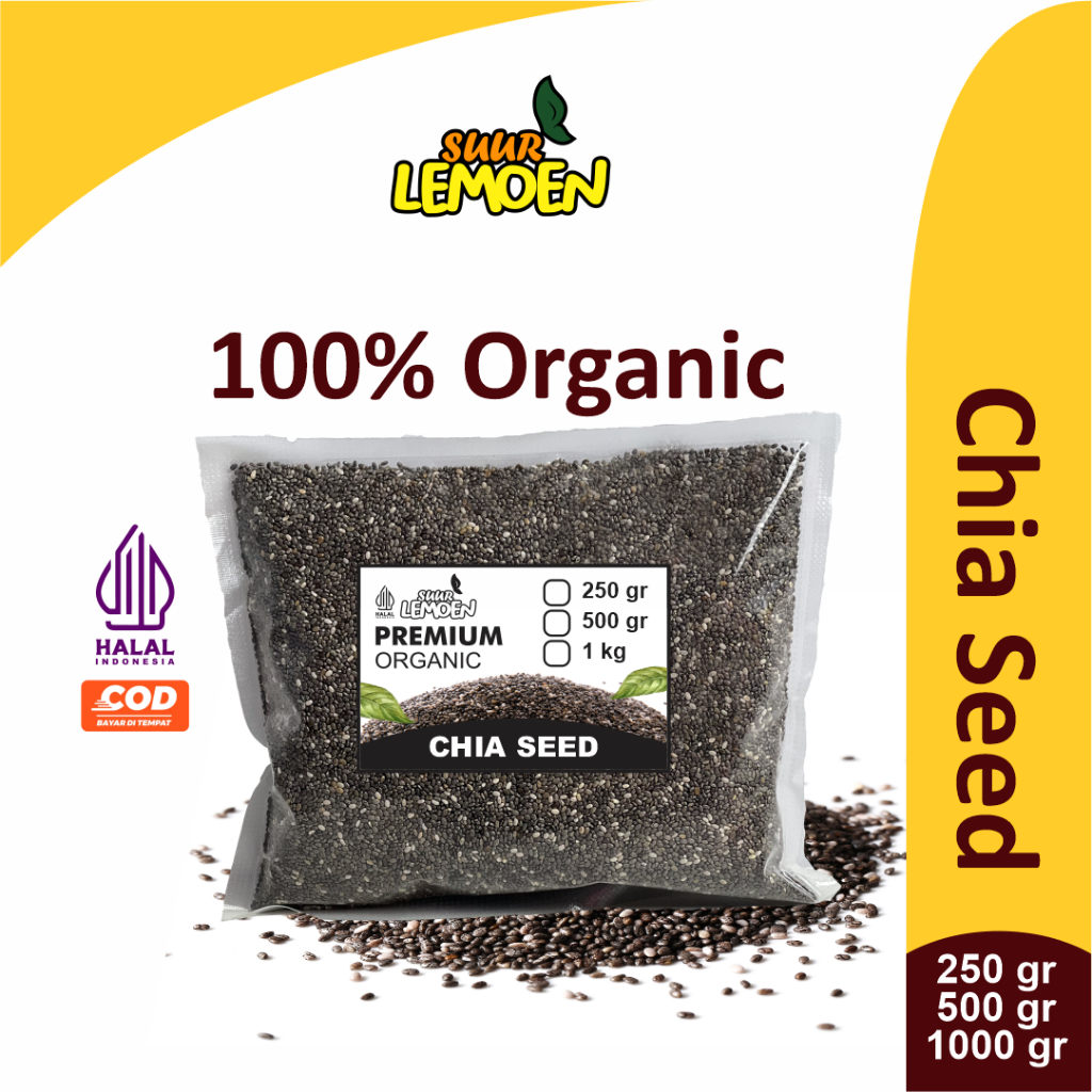 Jual SUUR LEMOEN Biji Chia Seed Organik 250gram 500gram Organic