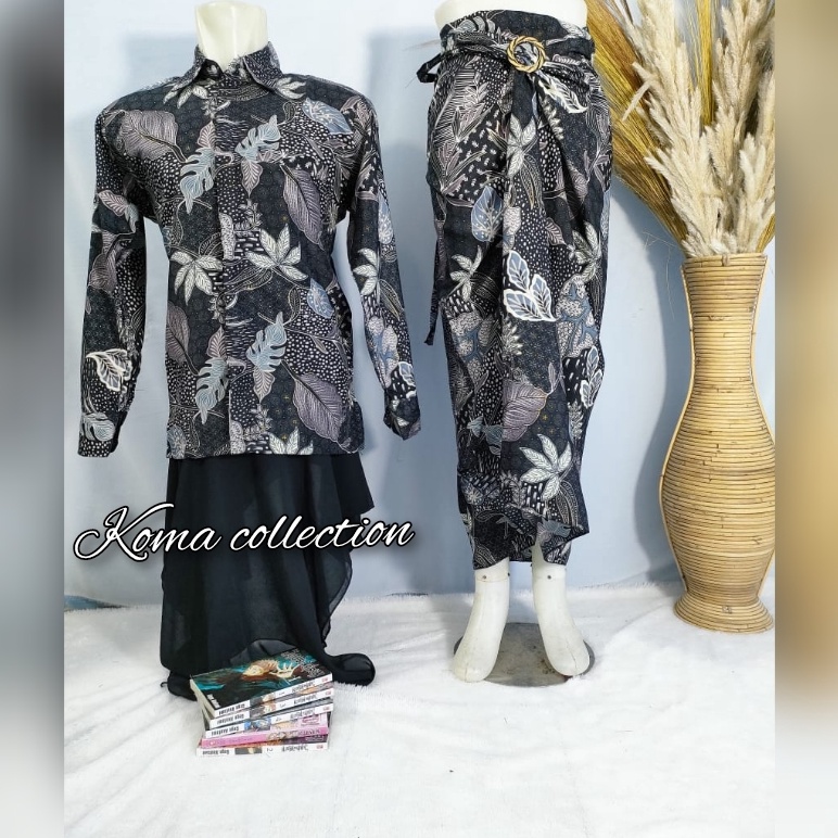 Jual Modeltipe Ggt Cod Baju Couple Kemeja Batik Pria Dan Rok Lilit