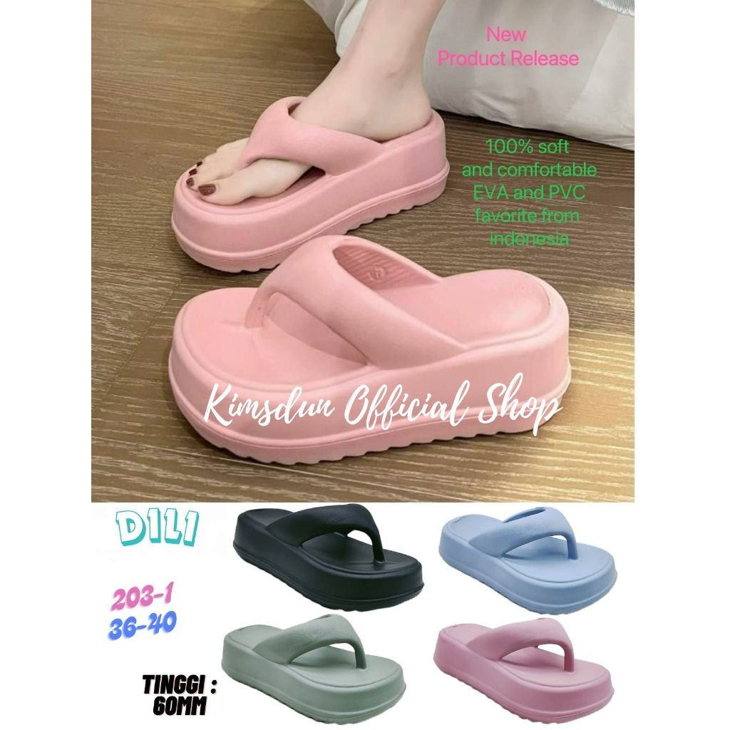 Jual KIMSDUN Sandal 203 1 Wanita Jepit Jelly Wedges Korea Style Terbaru