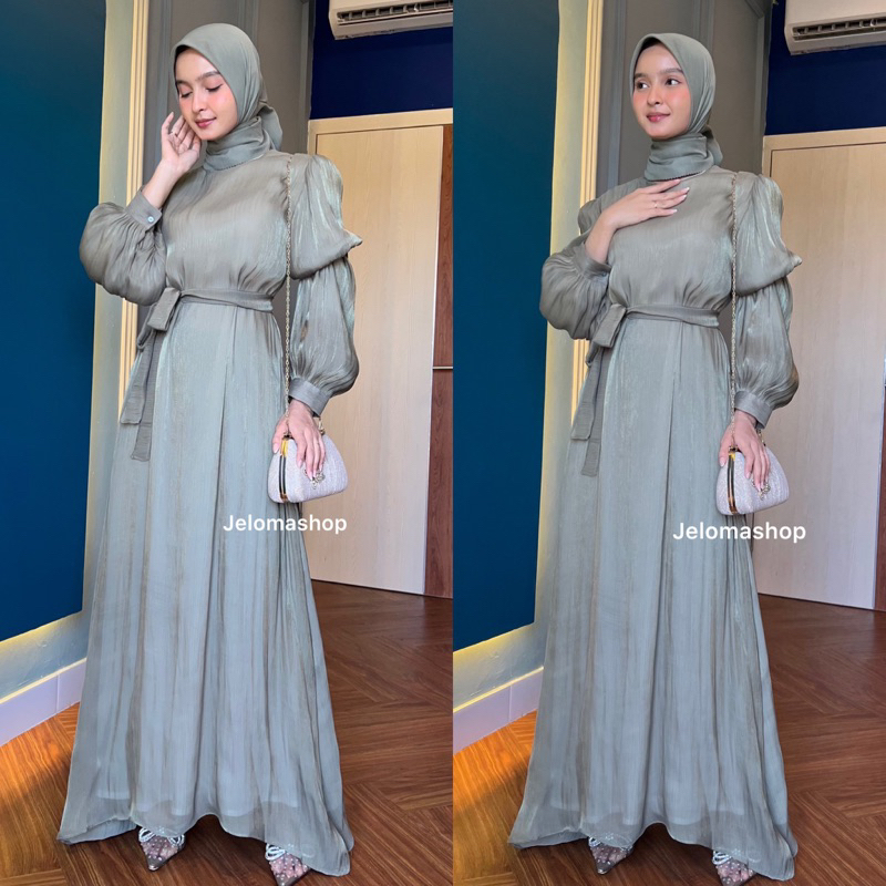 Jual Habil Dress By Jeloma Gamis Wanita Premium Yoryu Shimmer Dan