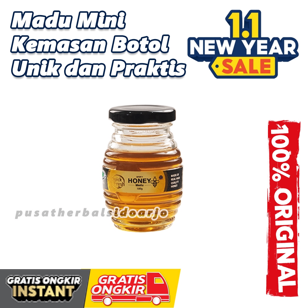 Jual Madu Quick Fresh 100gr Jar Madu Lokal Ternak Original Enak Manis