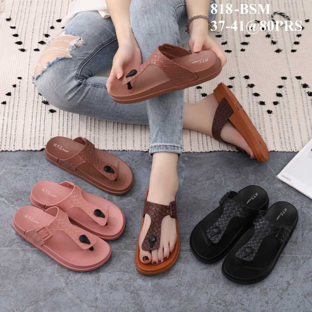 Jual Sandal Jelly Wanita Terbaru Sendal Jepit Karet HYS 818 BSM Sendal