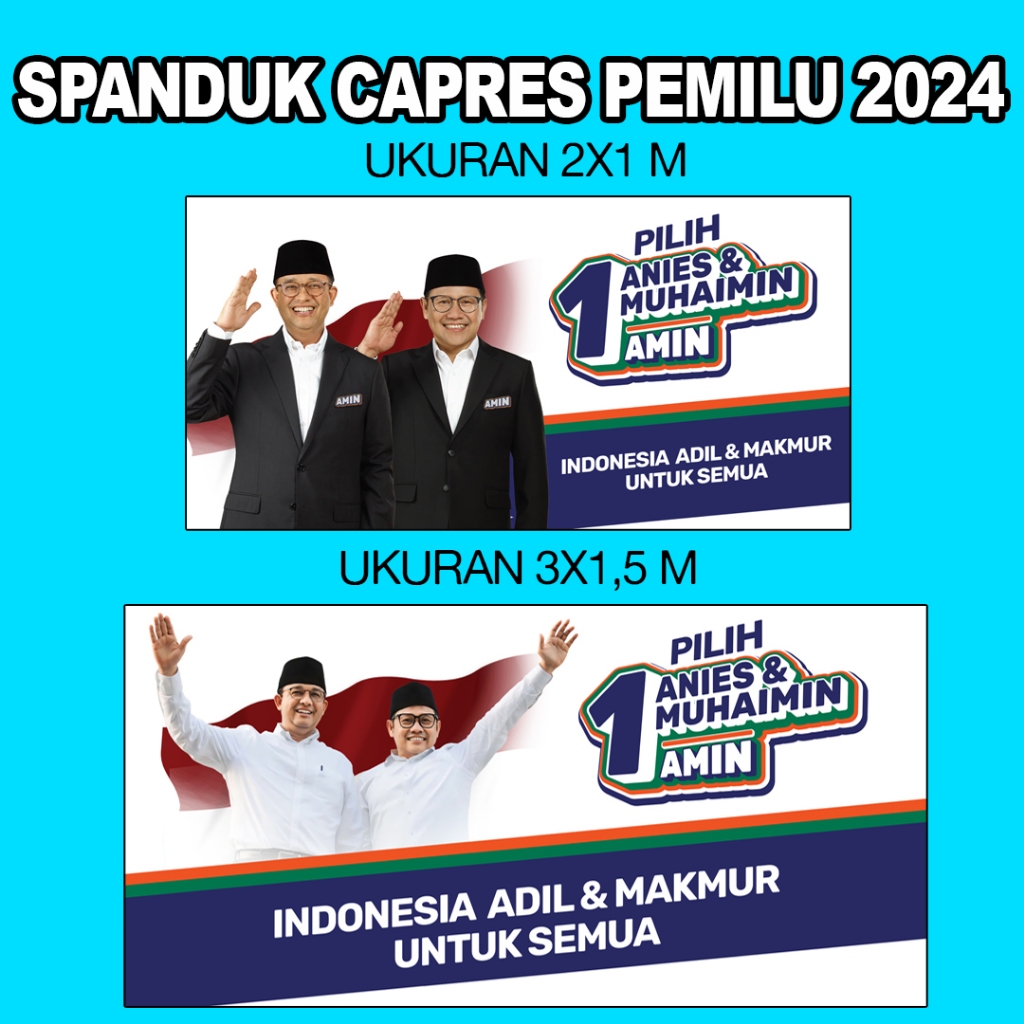 Jual CETAK MURAH SPANDUK BANNER BALIHO MMT ANIES MUHAIMIN AMIN