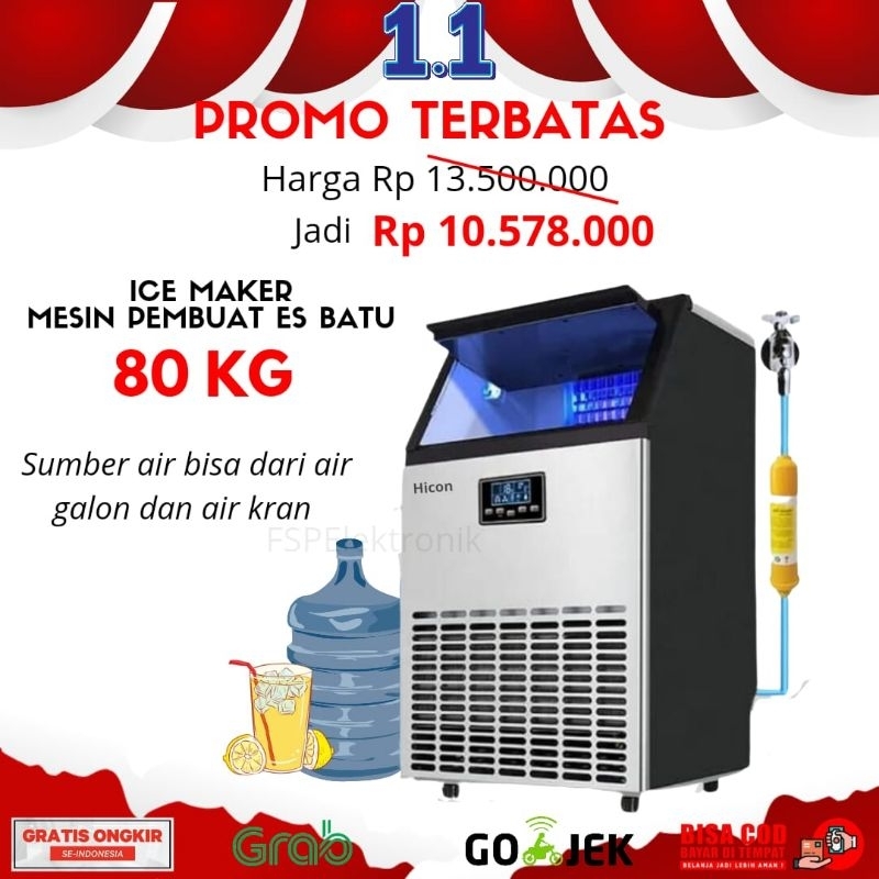 Jual Ready Kirim Mesin Pembuat Es Batu Kg Hari Ice Maker Hicon