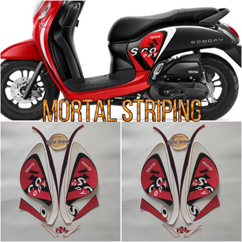 Jual STIKER STRIPING LIS LES POLET BODI MOTOR HONDA SCOOPY NEW 2022