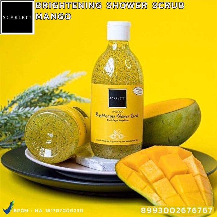 Jual Scarlett Whitening Shower Scrub Mango Charming Cucumber Perawata