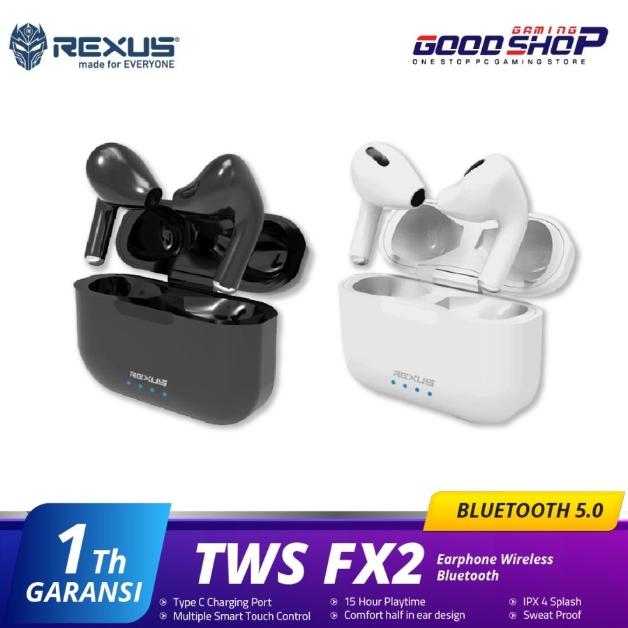 Jual Rexus Tws Earphone Wireless Bluetooth Fx Fx Fx Shopee