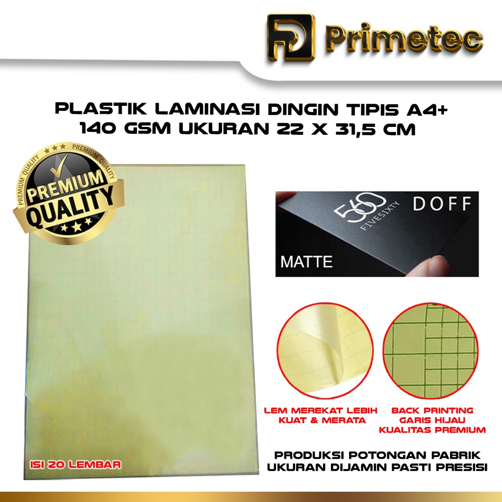 Jual PLASTIK LAMINATING DINGIN A4 A4 20 LEMBAR GLOSSY DOFF