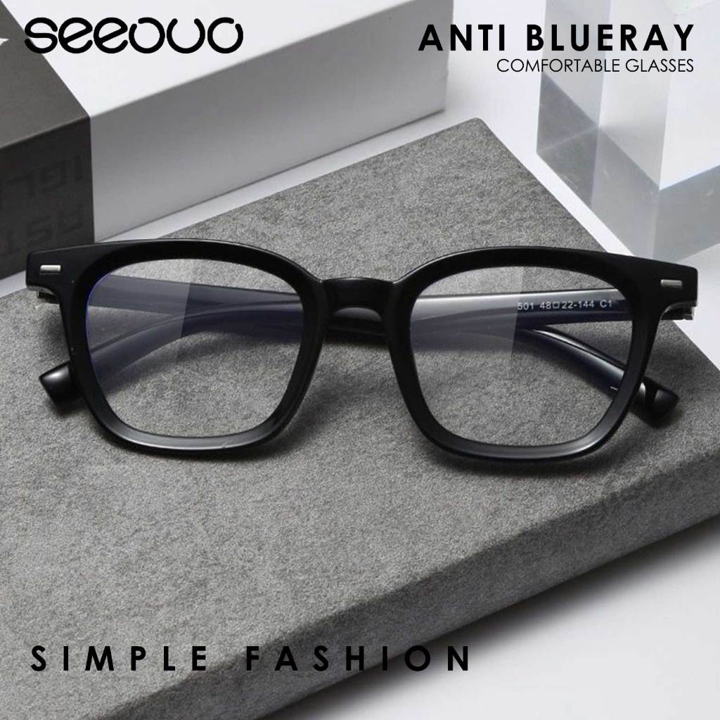 Jual Seeouo Kacamata Antiradiasi Blueray Style Kotak Simple Elegan