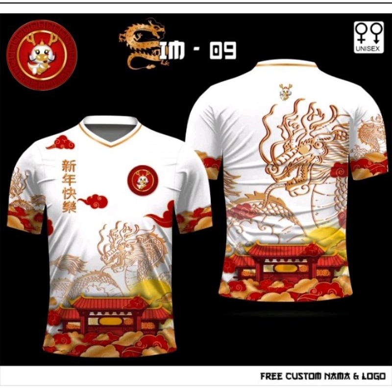 Jual Cheongsam Shio Naga Kaos Jersey Imlek 2024 Tahun Baru Cina Gong Xi