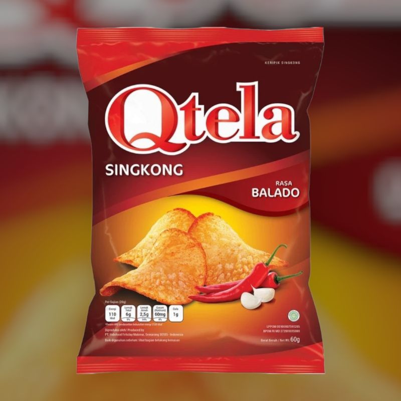 Jual Snack Cemilan Keripik Qtela Singkong Balado Gr Murah Shopee