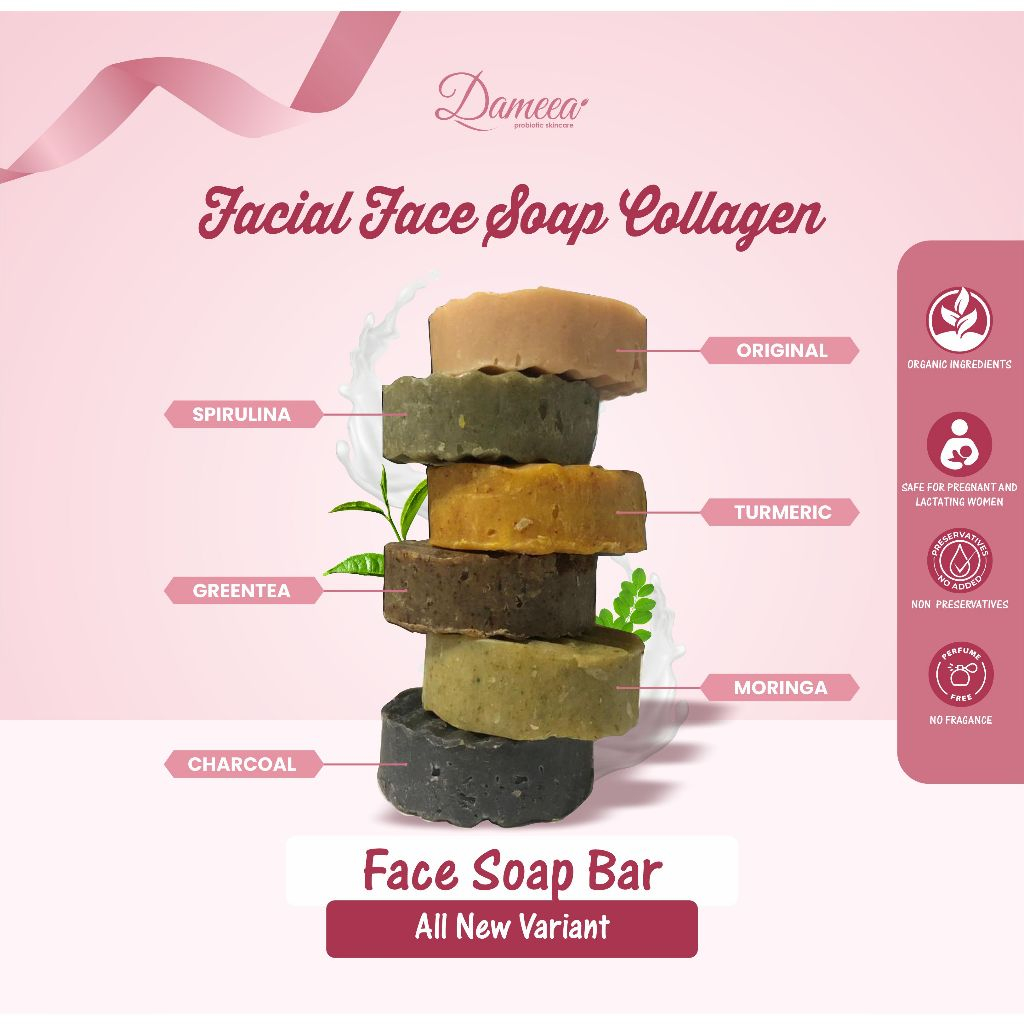 Jual Dameea Sabun Kefir Collagen Natural 20gr Face Soap Collagen