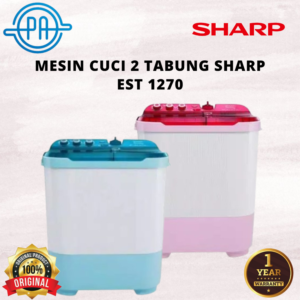 Jual MESIN CUCI 2 TABUNG SHARP EST 1270 EST1270 EST 1270 Shopee