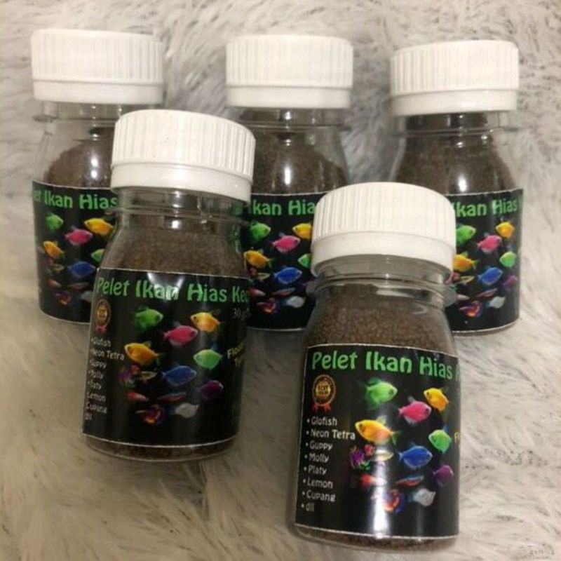 Jual HBK PELET PAKAN IKAN HIAS PELLET IKAN GLOWFISH GLOFISH GLO FISH