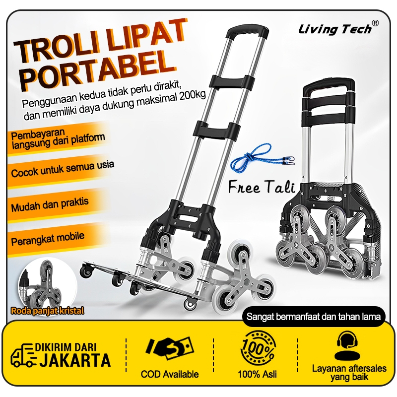 Jual LiVing Troli Lipat Portabel Troli Rumahan Roda Karet Yang