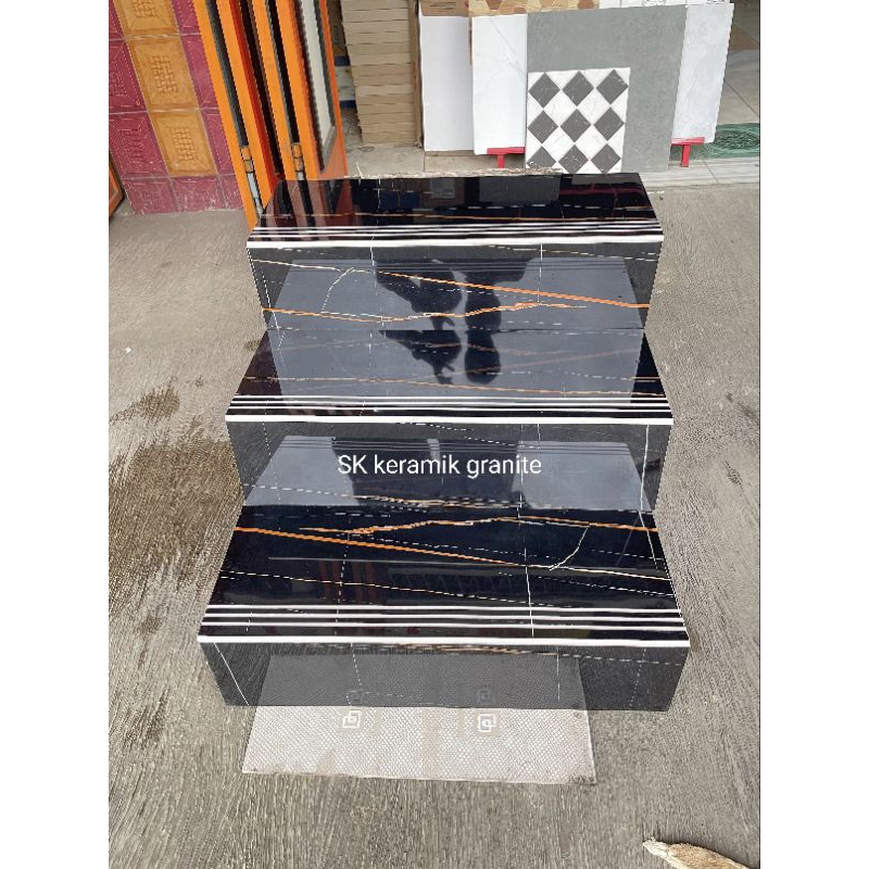 Jual Granite Tangga Stepnosing 30x80 20x80 1 Trap Hitam Corak