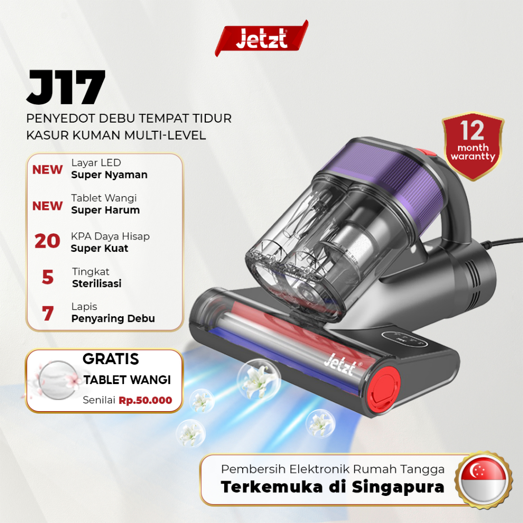 Jual JETZT J17 Ultrasonic UV Anti Mite Bed Vacuum Cleaner Sterilization