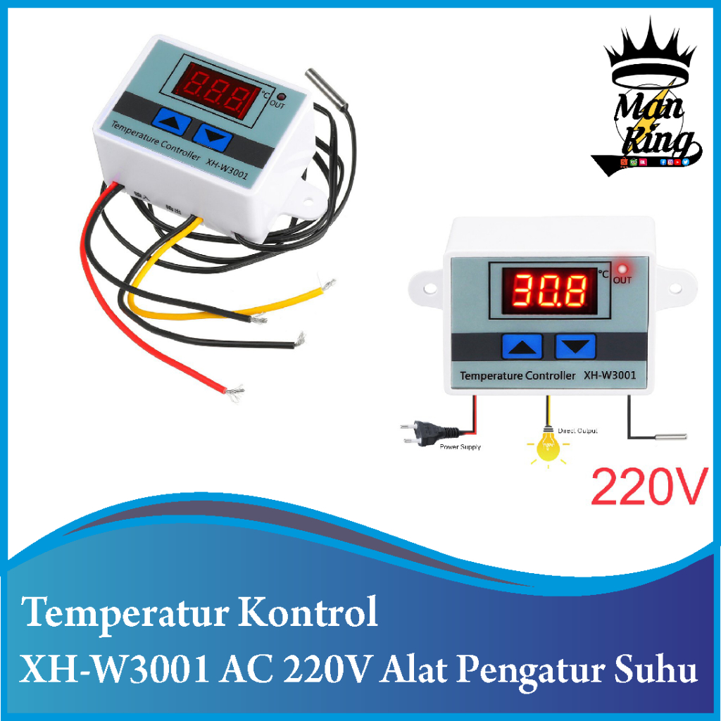 Jual Thermostat Digital AC 220V Termostat Alat Pengatur Suhu XH W3001