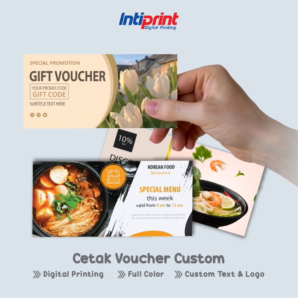 Jual Cetak Kupon Voucher Full Color Gift Voucher Custom Shopee