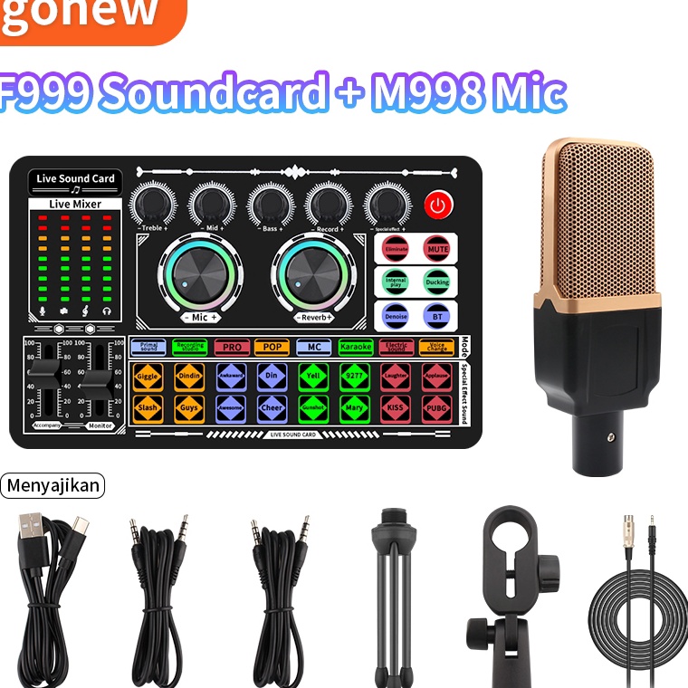 Jual Keluaran Terbaru Gonew Mixer Bluetooth Soundcard F999 Audio Kartu