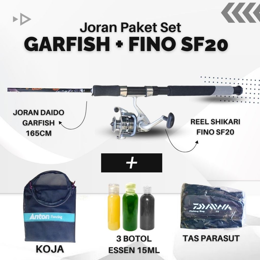 Jual Joran Set Lengkap Daido Garfish Shikari Fino Fiber Solid