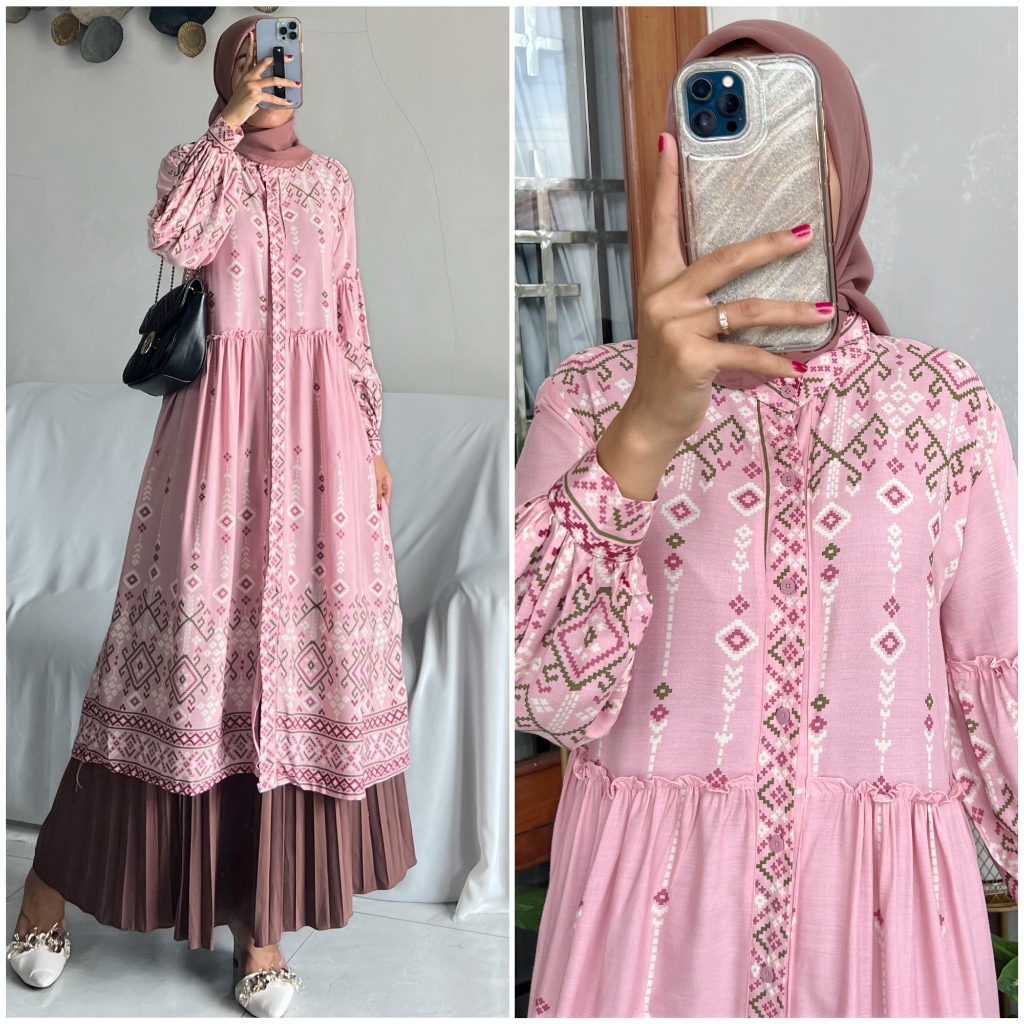 Jual Helena Tunik By Zalfa Outfit Tunik Rayon Motif Premium Shopee