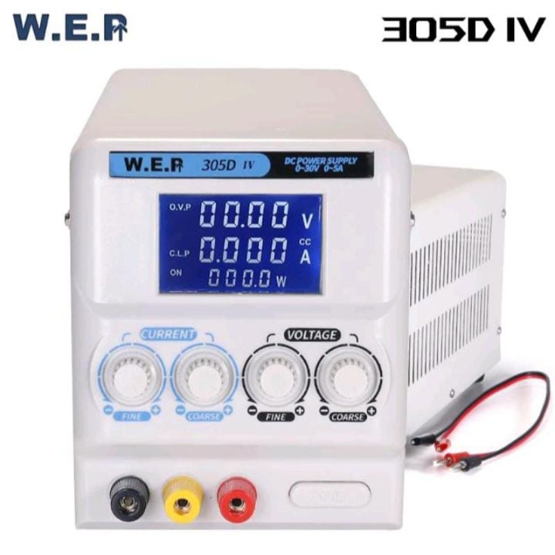 Jual Power Supply LCD Variabel Display Arus Tegangan WEP 305D LV 5A 30V