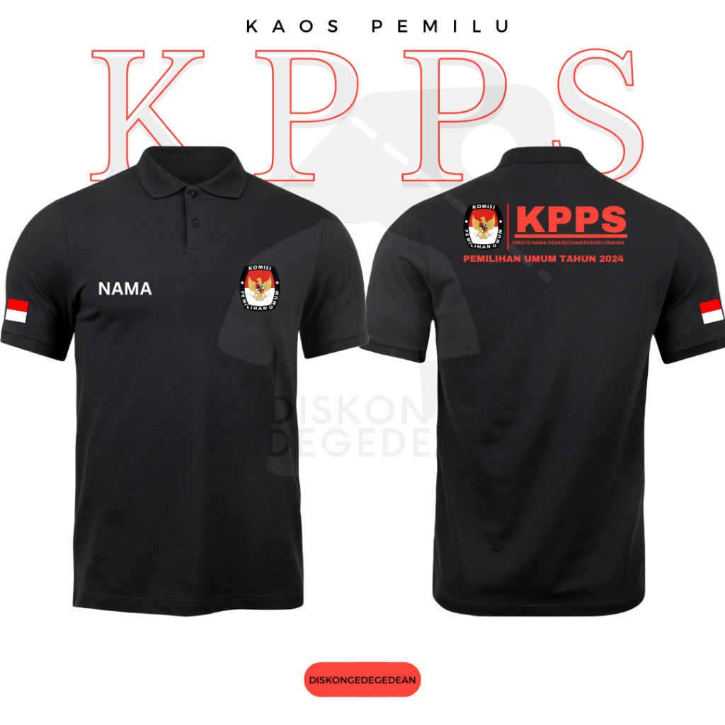 Jual Diskongedegedean KAOS KERAH KPPS KPU PEMILU POLO SHIRT PEMILU FREE