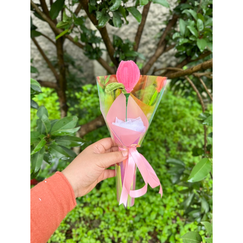 Jual Vol Termurah Buket Mini Single Flowers Buket Kawat Bulu Bunga