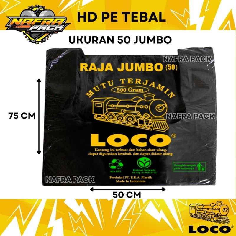 Jual Kantong Plastik Kresek Loco Hd Pe Tebal Hitam Ukuran Jumbo Kg