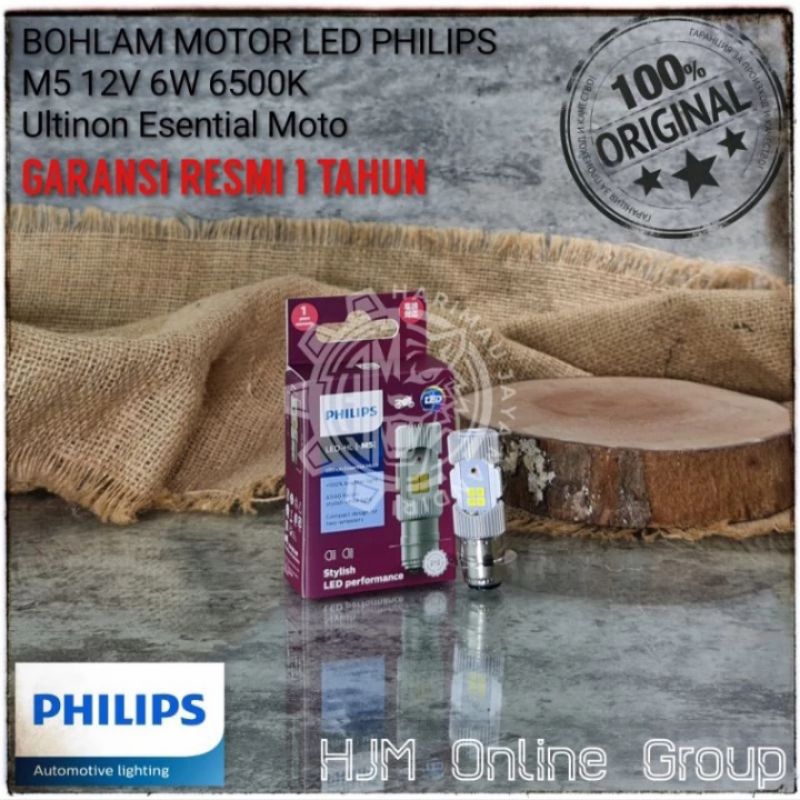 Jual BOHLAM LAMPU DEPAN MOTOR LED M5 H5 12V KAKI 1 PHILIPS ORIGINAL