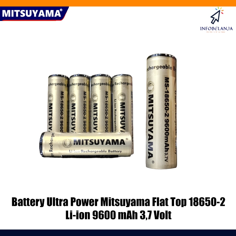 Jual Mitsuyama Baterai Cas Ultra Power 18650 2 Kepala Rata 9600 MAh 3