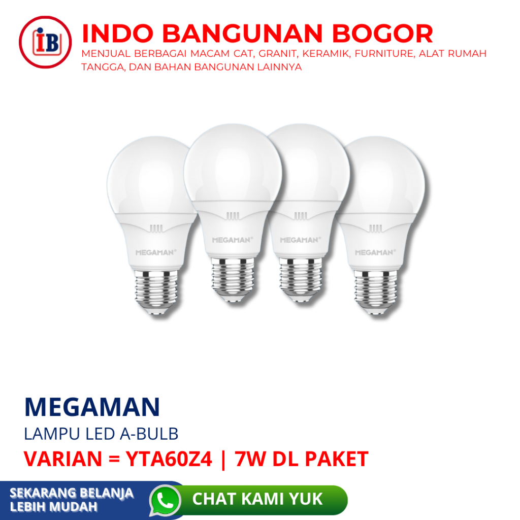 Jual MEGAMAN LAMPU LED YTA60Z4 7W DL PAKET Shopee Indonesia