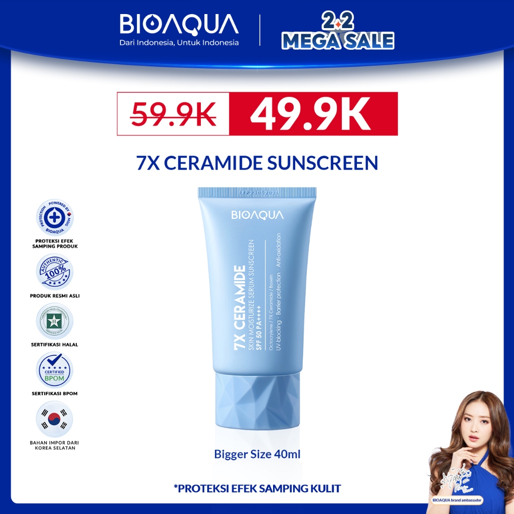 Jual Bioaqua X Ceramide Sunblcok Wajah Sunscreen Spf Pa Ml