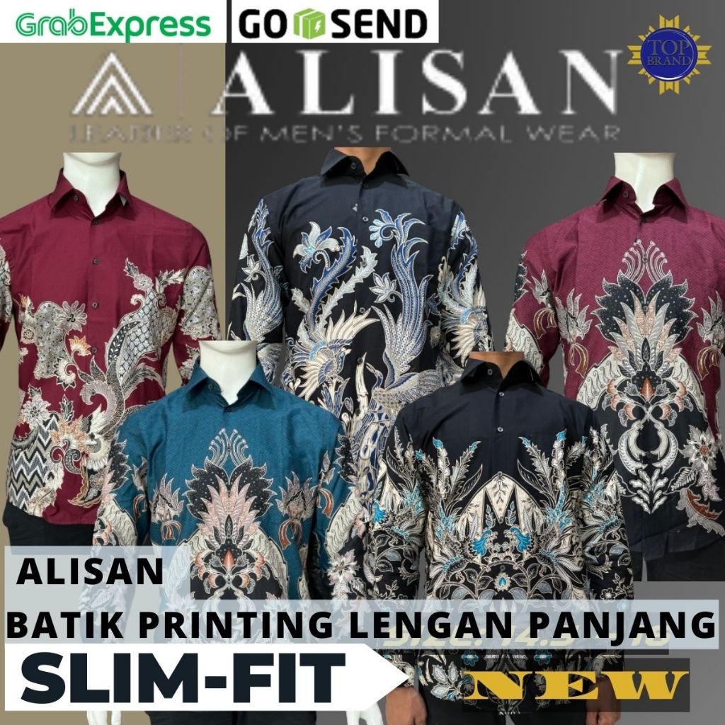 Jual Kemeja Alisan Batik Lengan Panjang Slimfit Reguler Shopee Indonesia