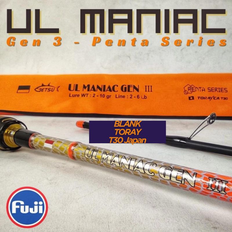 Jual Joran Carbon Getsu Maniak Gen III UL Full FUji Penta Series 702