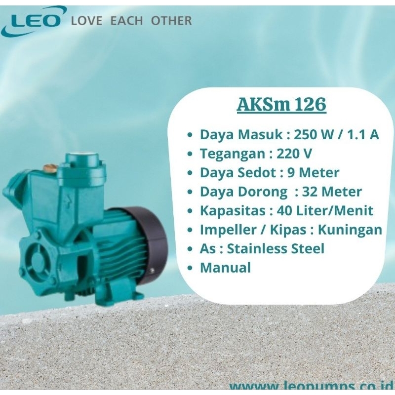 Jual Pompa Air Sumur Dangkal LEO Aksm 126 Non Auto Shopee Indonesia