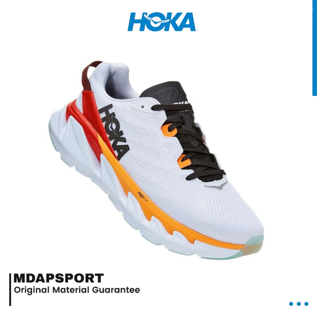 Jual Hoka Elevon Mens Road Running Shoes White Blazing Orange