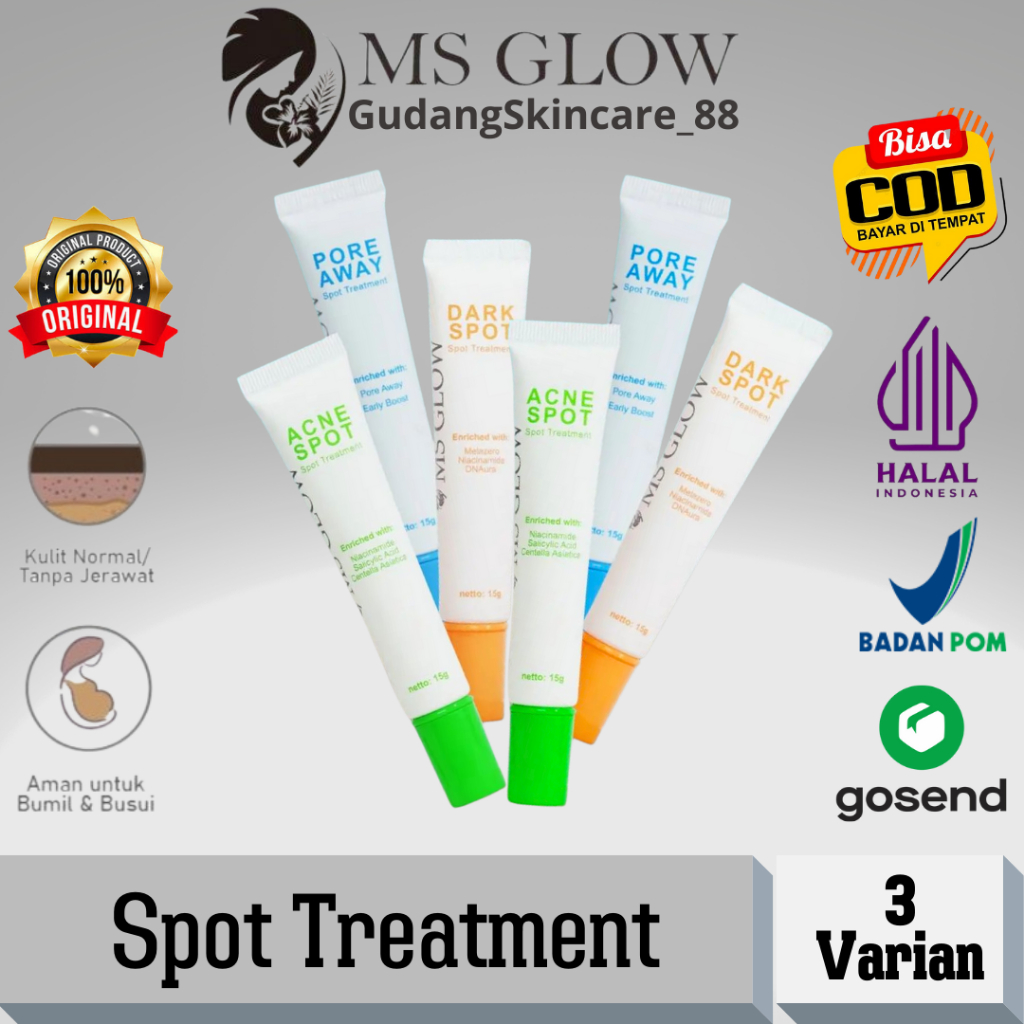 Jual Buy 1 Get 1 Acne Spot Treatment Ms Glow Pore Away Serum Dark Spot