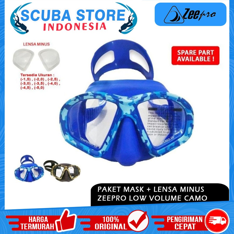 Jual Paket Mask Zeepro Low Volume New Camo Optical Lens Minus Masker