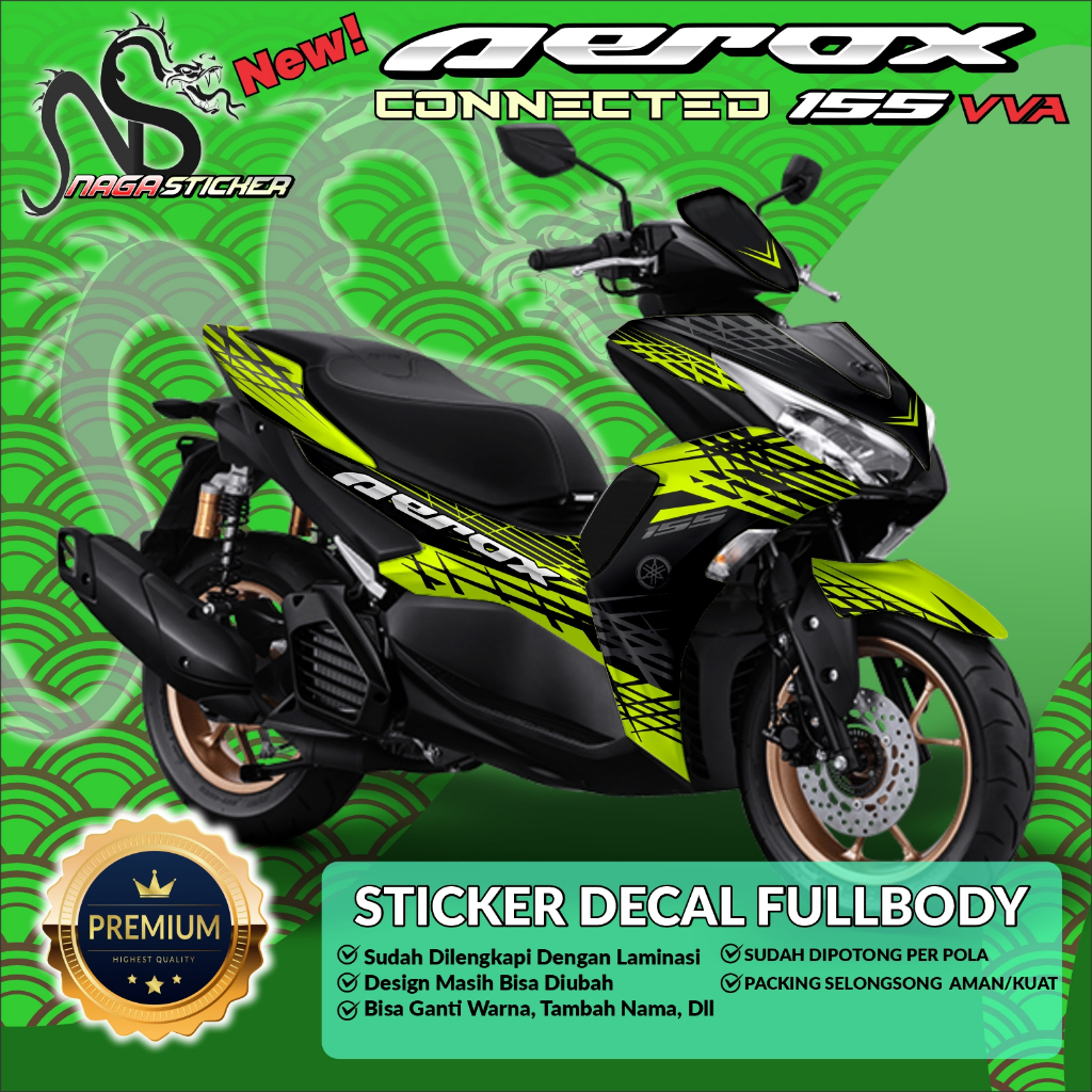 Jual DECAL STICKER FULL BODY YAMAHA AEROX CONNECTED 155 VVA VARIASI