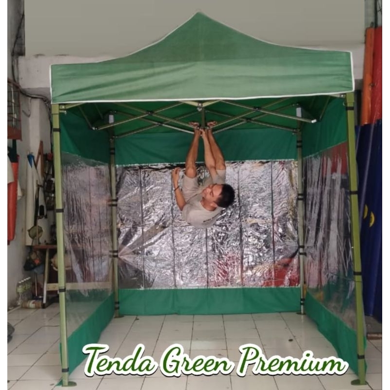 Jual Tenda Lipat Super Premium Ukuran 3x3 Pakai Dinding 4 Sisi Ket Besi