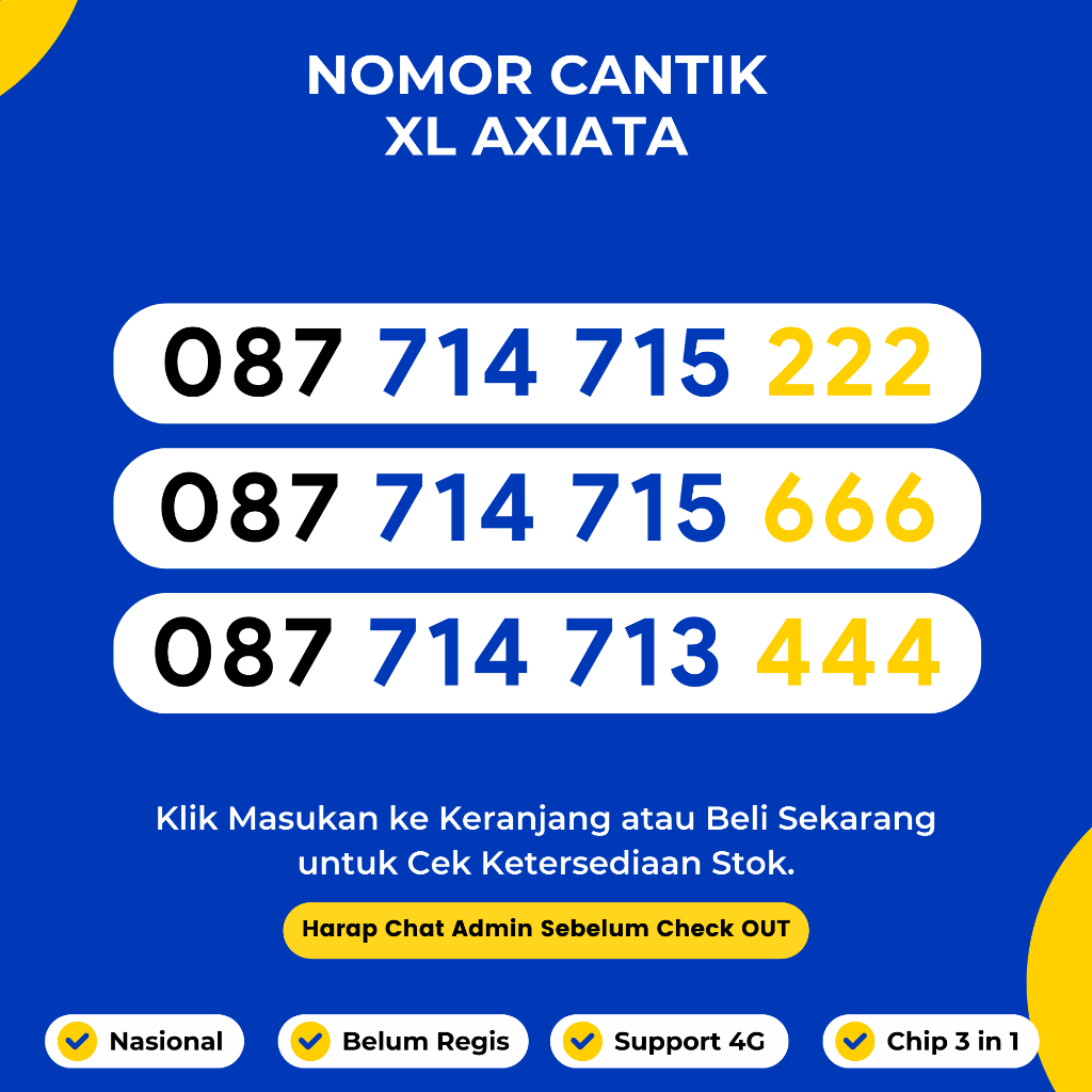 Jual Nomor Cantik Xl Murah Dan Rapi Support G Lte Kartu Perdana